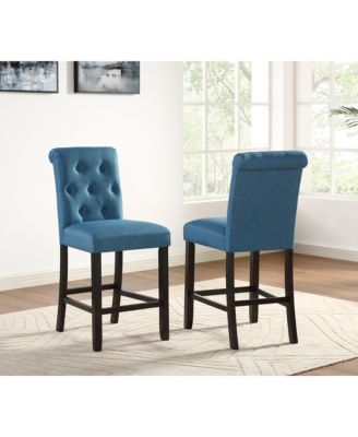 Solid Wood Tufted Asons Counter Height Stool, Set of 2