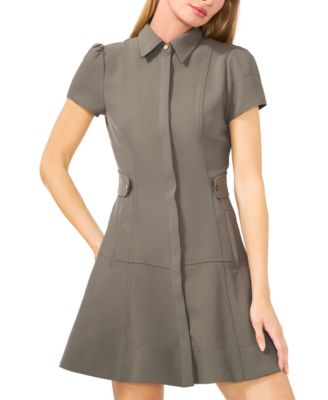 Women's Tab-Waist Fit & Flare Shirtdress
