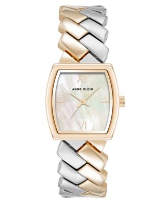 Anne Klein Women s Quartz Herringbone Two Tone Alloy Metal Bracelet Watch 26mm Macy s