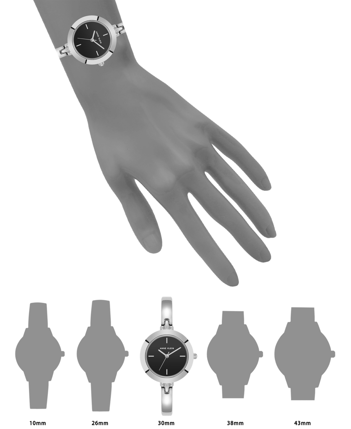 Anne Klein Women's Quartz Interchangeable Bezel Silver-tone Alloy Metal Watch Set, 30mm In White,blush,red,black,silver-tone