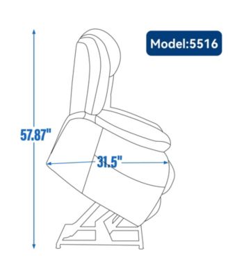 single recliner chair genuine leather power lift with massage and heat