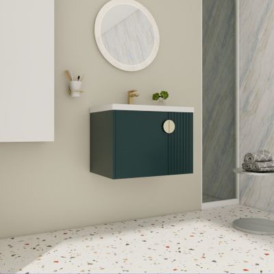 + 1 Pc. + Ceramic + Soft-Close Doors + Wall-Mounted Vanity