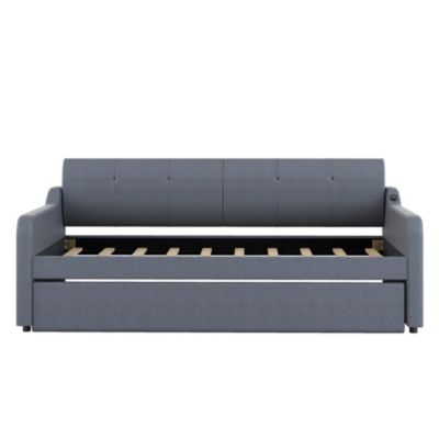 Streamdale Twin Upholstery Daybed with Trundle and USB Charging