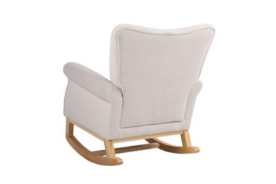  Modern Nursery Rocking Chair with High Back and Comfort Padded Seat