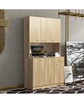 6-Door Kitchen Cabinet with Drawer & Shelves