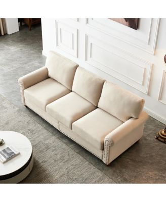 Linen Fabric Upholstered With Storage Sofa