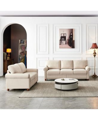  Linen Fabric Upholstered With Storage Sofa 2+3 Sectional