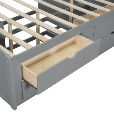 Full Wood Daybed with Cabinets & Drawers