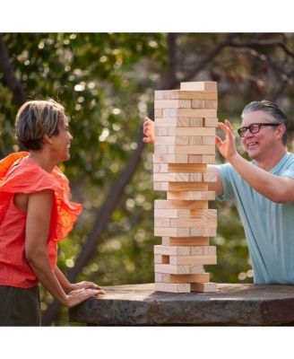 Giant Tumbling Timbers 30" Wood Block Stacking Game w/ Case, Natural