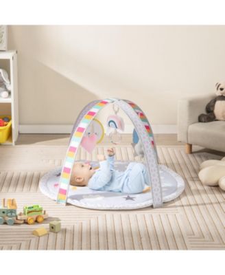 Baby Play Gym Mat 7-in-1 Tummy Time Activity Mat with 5 Detachable Toys