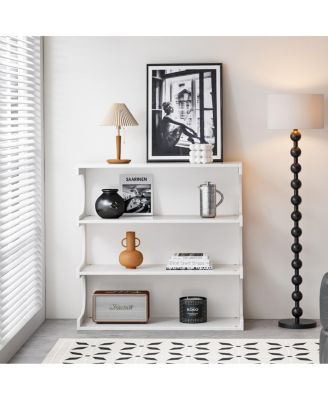 4-Tier White Book Shelf & Coffee Table