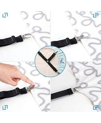 Bed Sheet Holder Straps Adjustable Elastic Set of 4