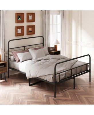 Queen Metal Platform Bed Frame with Headboard