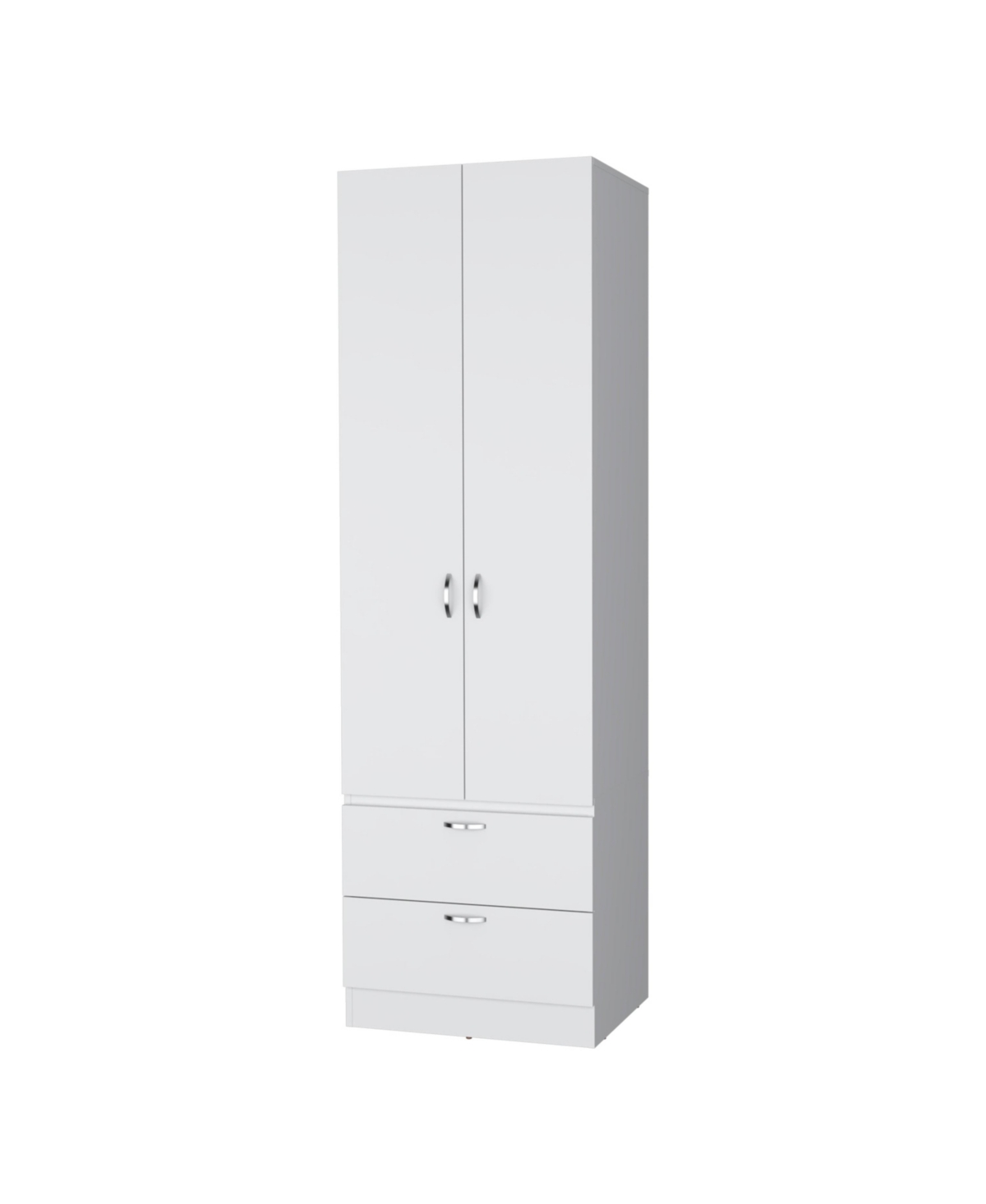 Fm Furniture Tall Mayer Wardrobe in Melamine with Two Doors and Two Drawers