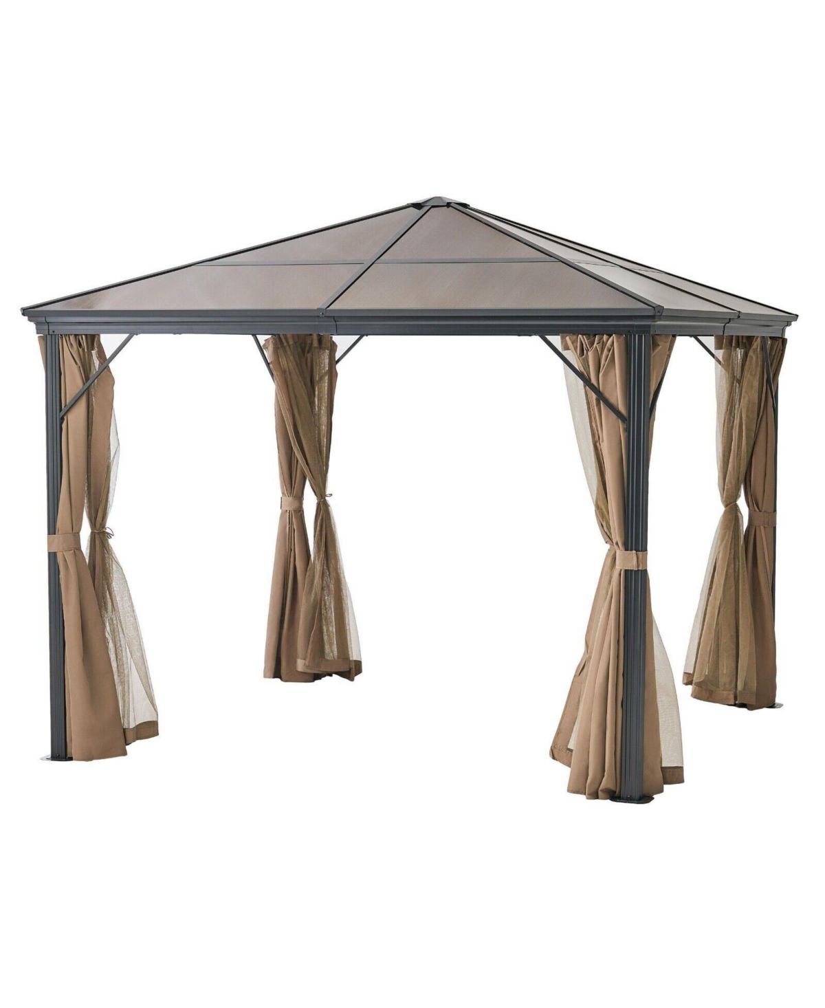 Streamdale Furniture Versatile Gazebo for Outdoor Entertaining and Relaxation - Black+brown