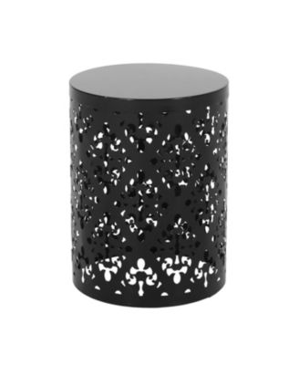 Streamdale Stylish Outdoor Side Table with Iron Cut Floral Design