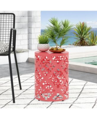 Streamdale Modern Iron Cut Side Table with Cylindrical Design