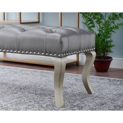 Streamdale Maxem Tufted FabricUpholstered Bench with Nailhead Trim