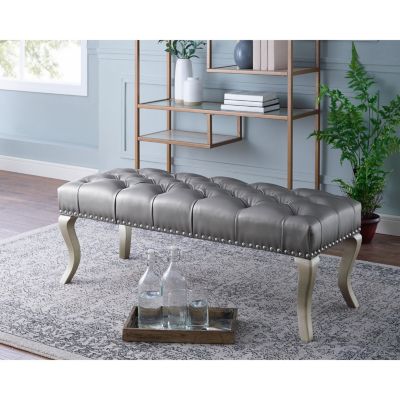 Streamdale Maxem Tufted FabricUpholstered Bench with Nailhead Trim