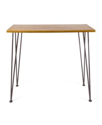 Streamdale Chic Industrial Teak Acacia Wood Outdoor Bar Table