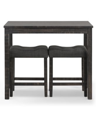 Wood 3-Piece Counter Height Dining Set, Gray