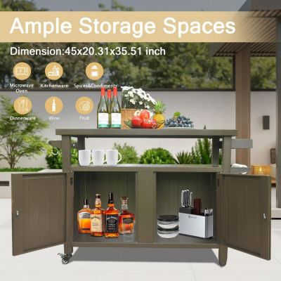 Streamdale Premium 83 Gallon Grill Cart with Rust-Proof Chrome Finish