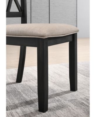 indvale Cross-Buck Wood 5-Piece Dining Set in Black