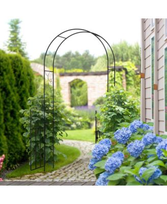 Elegant Metal Garden Arch with Gate for Gardening and Events