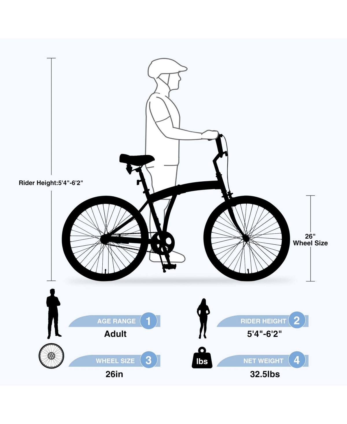 Streamdale Furniture Single Speed Folding Bicycles, Multiple Colors 26