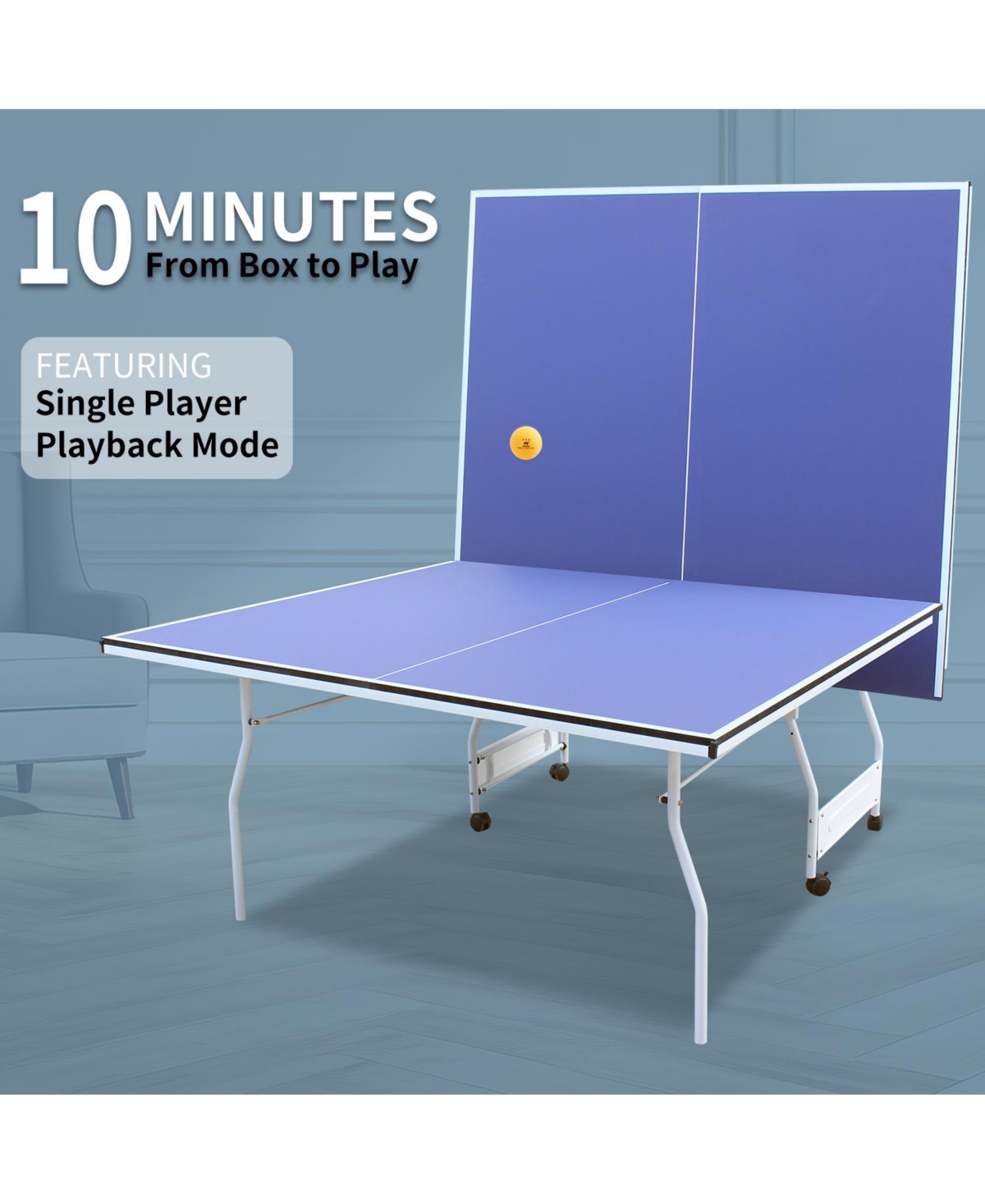 Streamdale Furniture Tournament-Ready Table Tennis Table with Easy Storage and Solo Play Mode