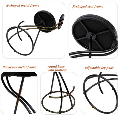 Stylish Faux Leather Counter Barstools (Set of 2)