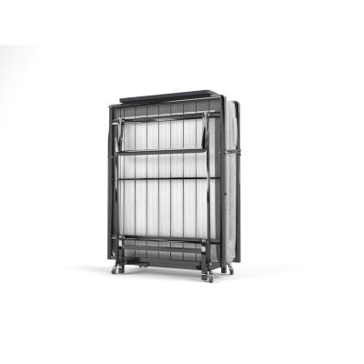 Folding Bed Frame with Foam Mattress and Castors
