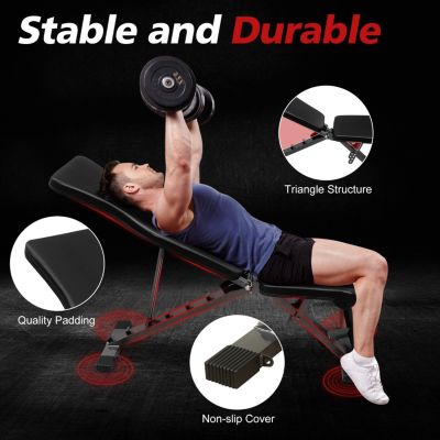 Streamdale Foldable Sit-Up Bench with 6 Back and 4 Seat Positions