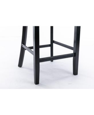 Streamdale Blue Velvet Button Tufted Barstools with Chrome Trim (Set of 2)