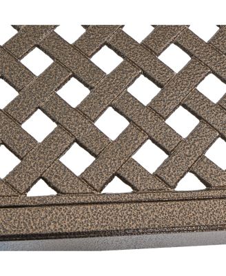 62-Inch Cast Aluminum Square Table with Woven Accents Outdoor Dining Table