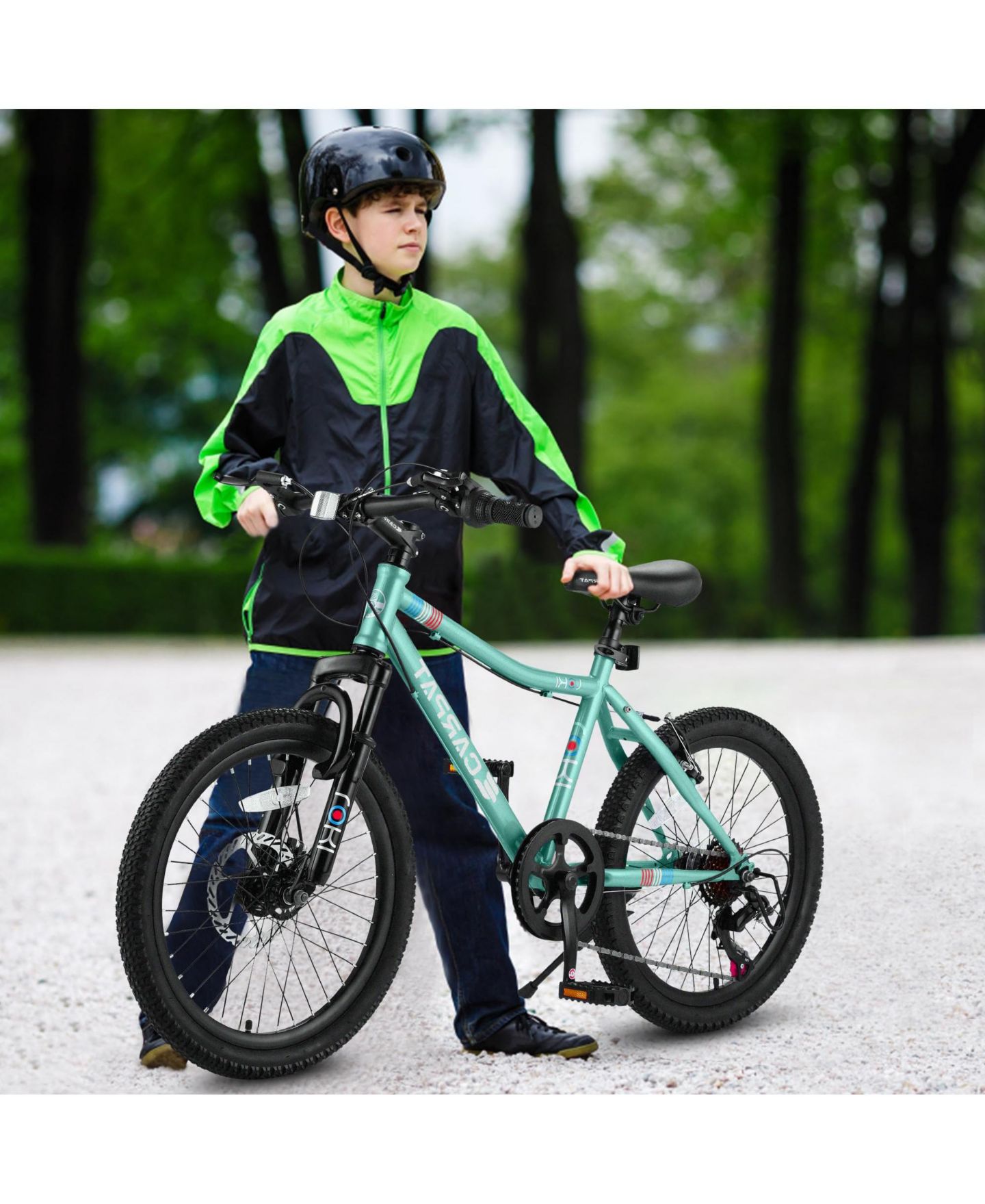 Детская игрушка Streamdale Furniture 20" 7-Speed Disc Brake Front Suspension Kids' Bike, 8–12 лет, цвет: Зелёный — фото 8