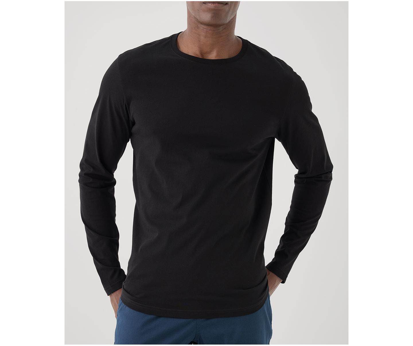Мужская футболка Pact Organic Cotton Softspun Long Sleeve, цвет: Чёрный — фото 1