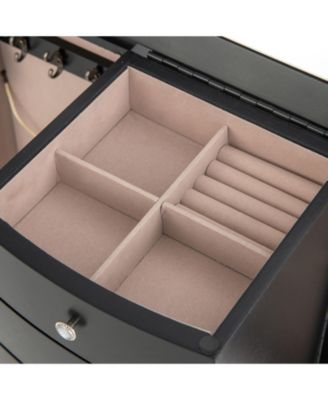 Jewelry Armoire with Top Flip Mirror and 4 Drawers