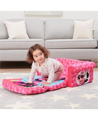 Kids 2-in-1 Flip Open Foam Compress Sofa Bed, Minnie Mouse
