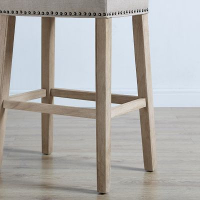 Upholstered Backless Saddle Seat Bar Stools 29" height Set of 2