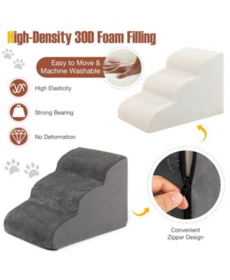 3-Tier Non-Slip Dog Steps with High-Density Sponge and Silicone Paw Prints