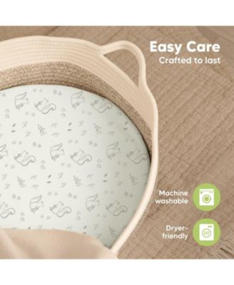 Bassinet Sheet for Baby Girls, Boys, 2-Pack Isla Fitted Bassinet Sheets, Bassinet Mattress Sheets