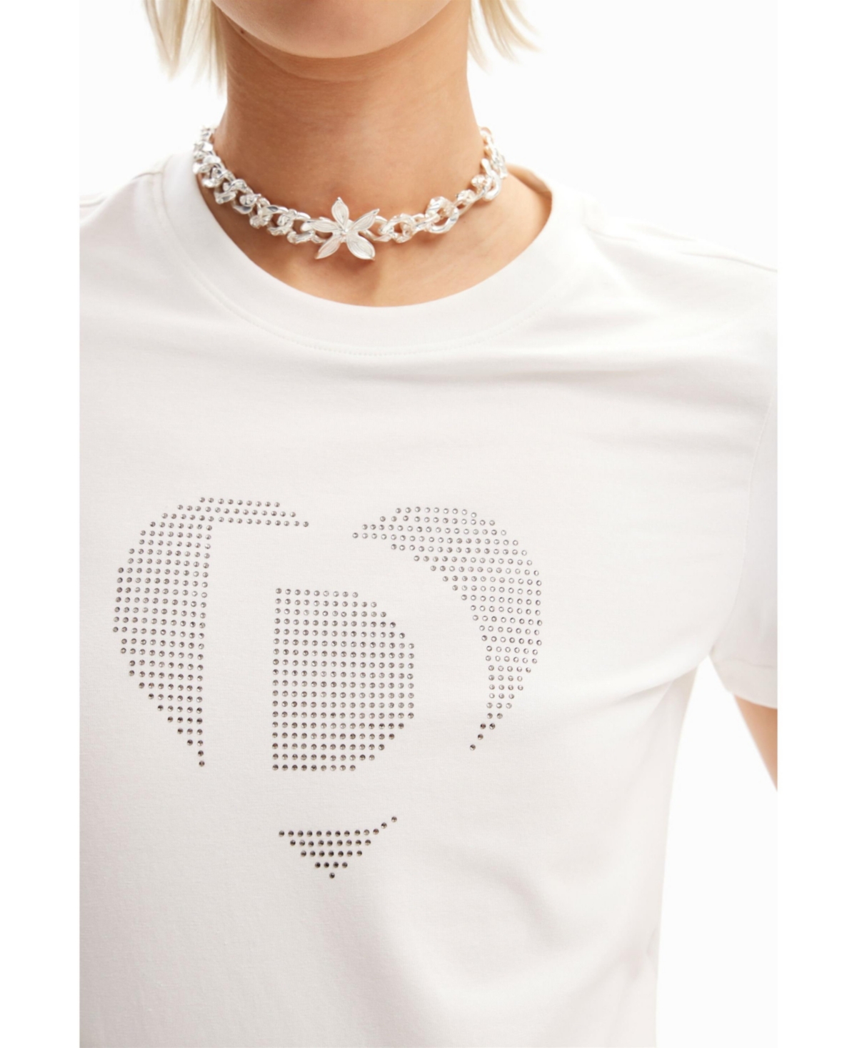 Desigual Women's Rhinestone imagotype T-shirt