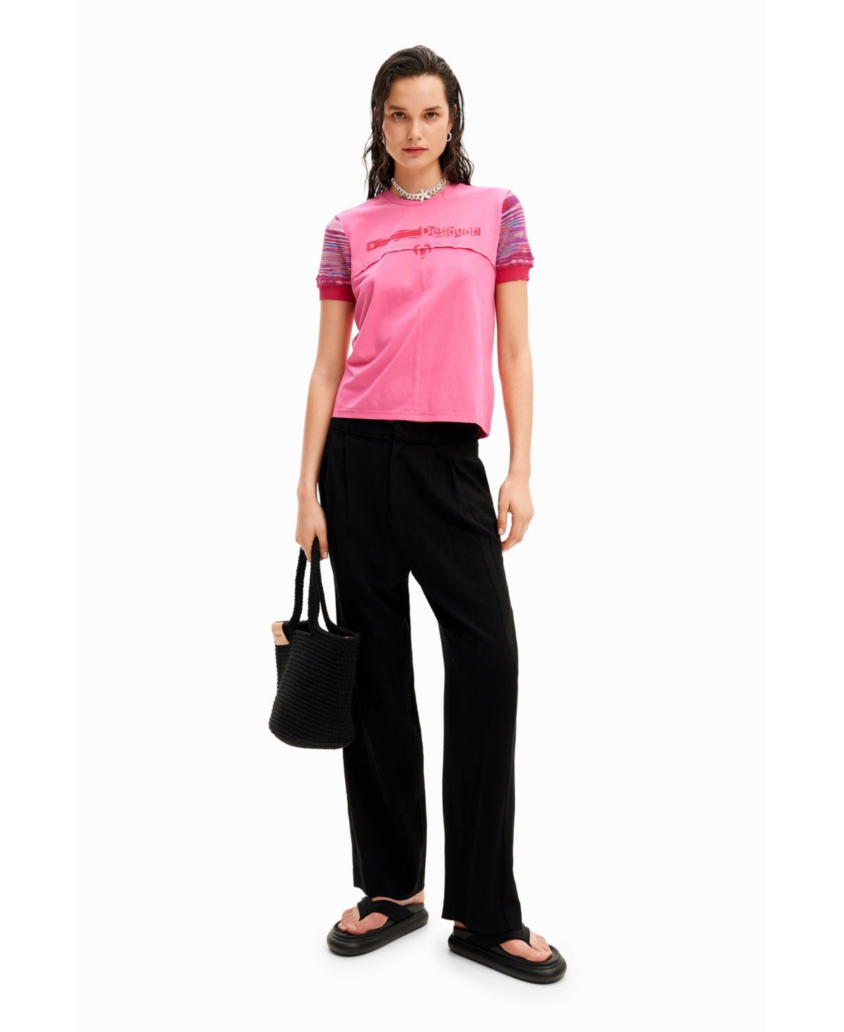 Desigual Women's Seamed logo T-shirt