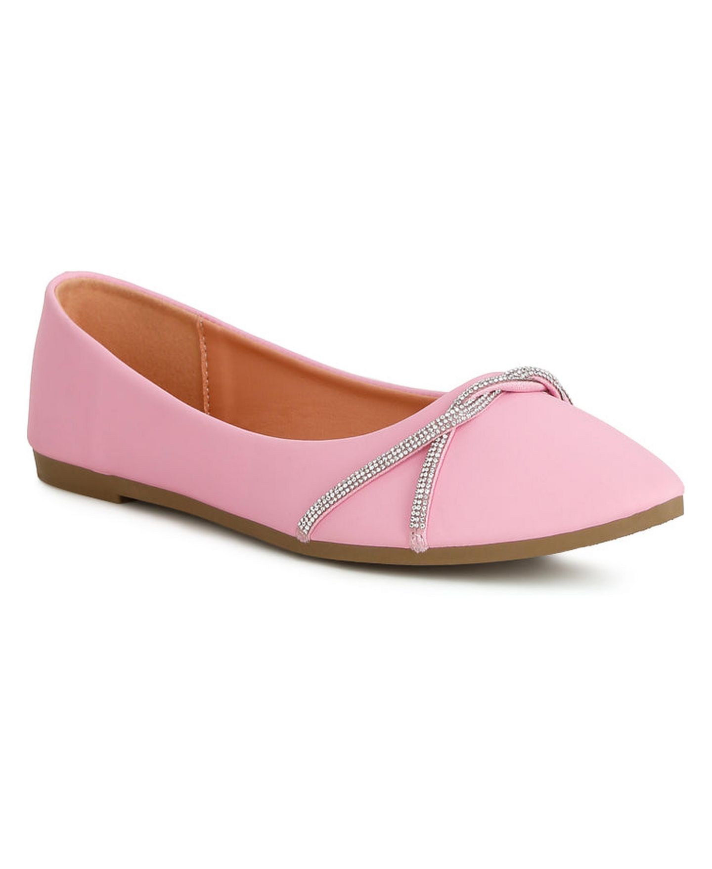 Женские балетки London Rag Playasu Rhinestone Faux Leather Ballerinas, цвет: Пастельный розовый — фото 3