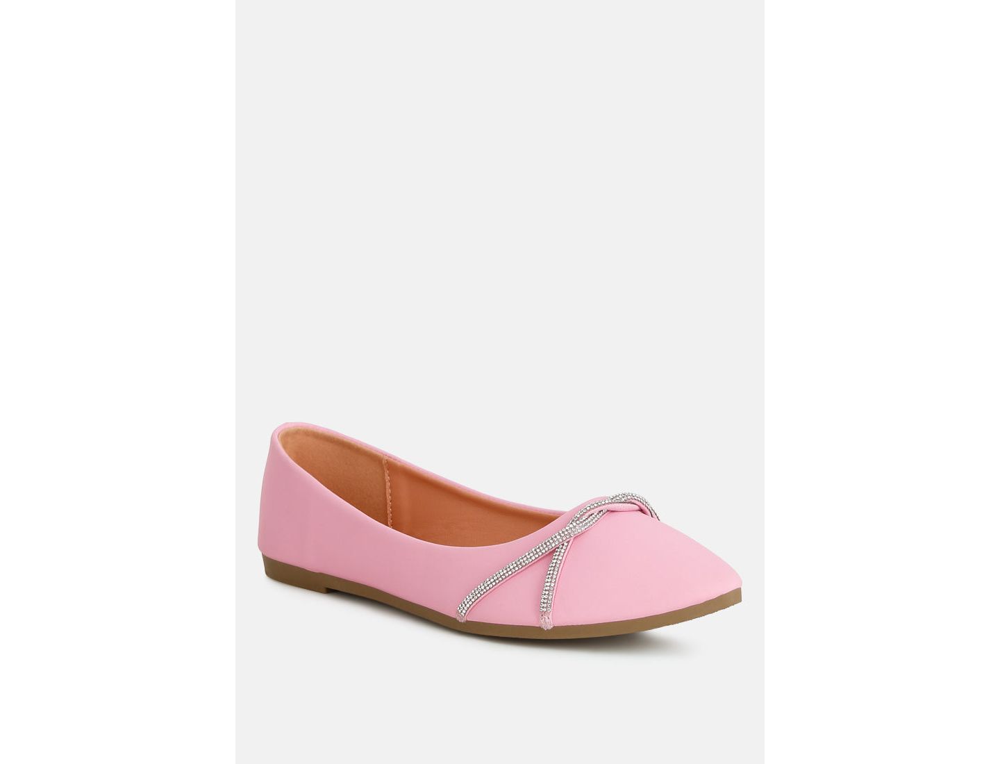 Женские балетки London Rag Playasu Rhinestone Faux Leather Ballerinas, цвет: Пастельный розовый — фото 1