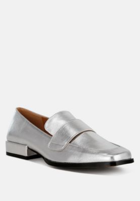 Rag and Co Womens Jongs Metallic Penny Loafers