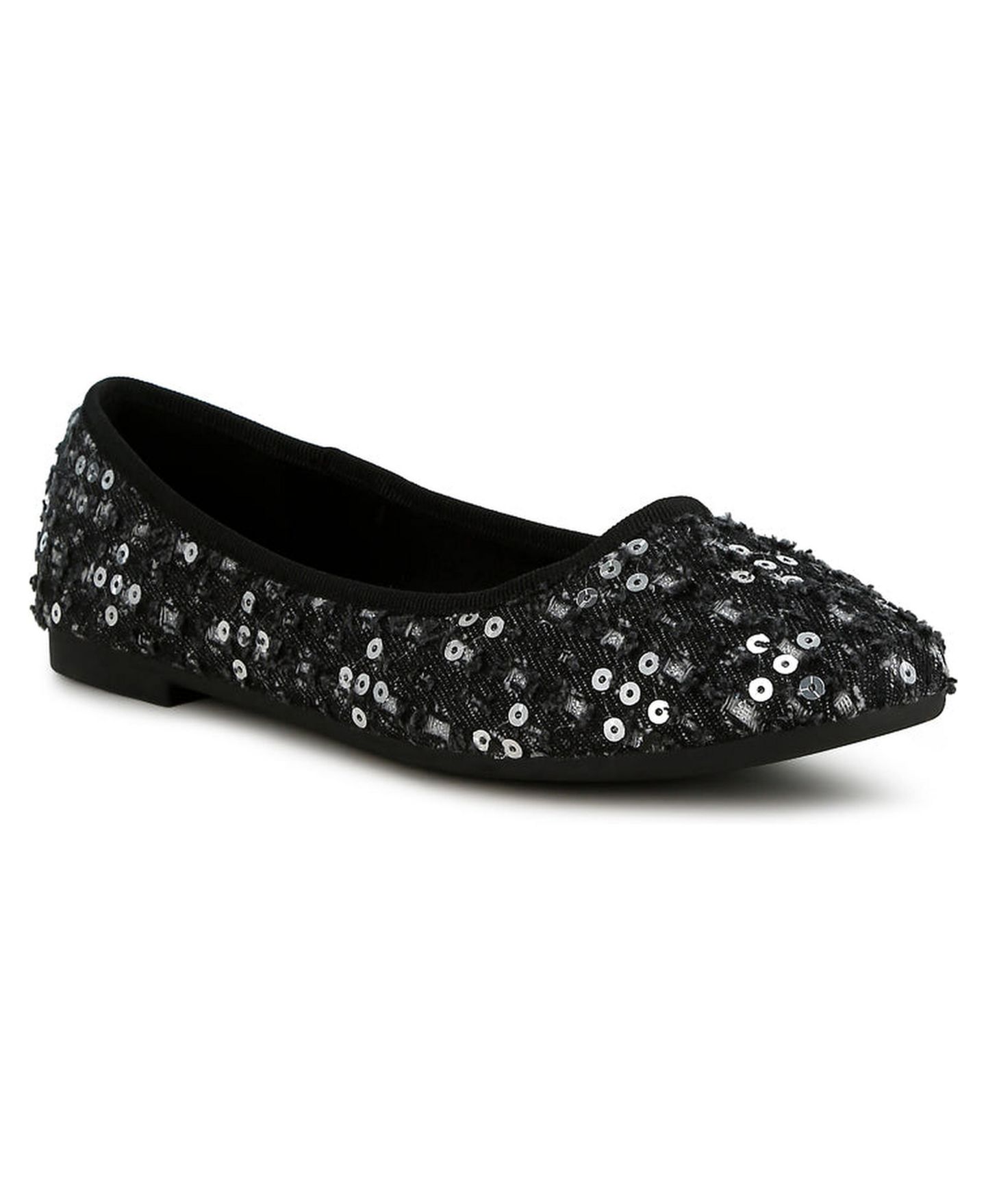 Женские балетки London Rag Sujet Sequin Ballet Flats, цвет: Чёрный — фото 3