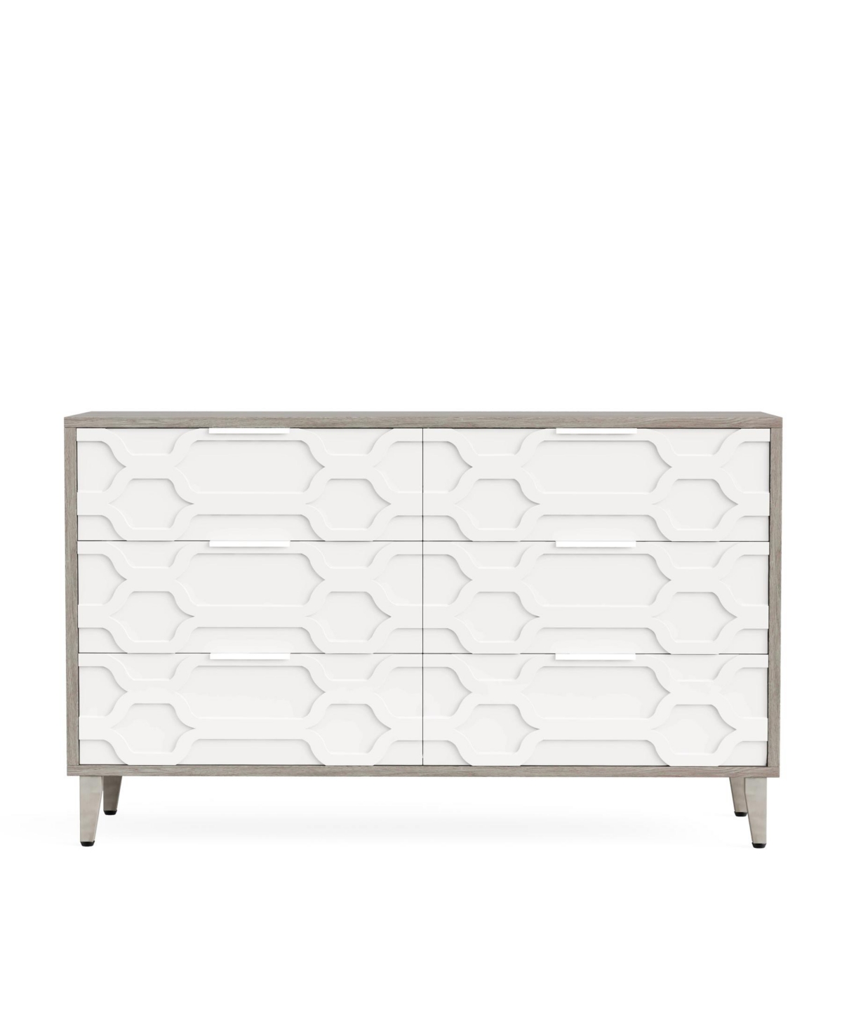 Tribesigns 47-Inch Dresser for Bedroom with 6 Drawers, Double Wide Chest of Drawers, Wood Storage Dresser for Closet, Drawer Cabinet Storage Drawers f