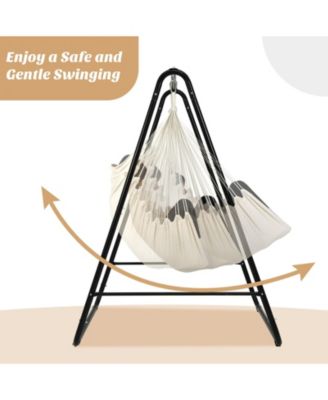 Hanging Padded Hammock Chair with Stand and Heavy Duty Steel